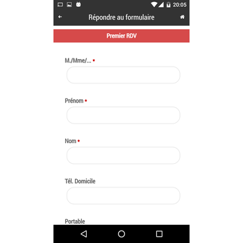 Formulaires sur application mobile Formulaires sur application mobile